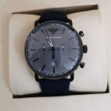 Emporio Armani Aviator Quartz Grey Dial Blue Fabric Strap Watch For Men - AR11144 Authentic Buy Shop Now