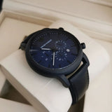Emporio Armani Luigi Analog Blue Dial Black Leather Strap Watch For Men - AR11351 Authentic Buy Shop Now