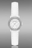Burberry The City Diamonds Silver Dial White Leather Strap Watch for Women - BU9221 Authentic Buy Shop Now