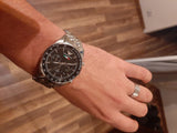 Emporio Armani Team Italia Chronograph Black Dial Silver Steel Strap Watch For Men - AR5983 Authentic Buy Shop Now