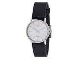 Calvin Klein Post Minimal Silver Dial Black Leather Strap Watch for Men - K7622185 Authentic Buy Shop Now