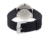 Calvin Klein Post Minimal Silver Dial Black Leather Strap Watch for Men - K7622185 Authentic Buy Shop Now