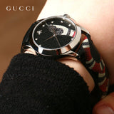 Gucci Le Marche Des Merveilles Black Dial Black Leather Strap Unisex Watch - YA1264007 Authentic Buy Shop Now