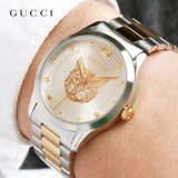 Gucci G Timeless Silver Dial Two Tone Steel Strap Watch For Women - YA1264074 Authentic Buy Shop Now