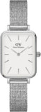 Daniel Wellington Quadro Sterling White Dial Silver Mesh Strap Watch For Women - DW00100438 Authentic Buy Shop Now