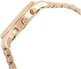 Michael Kors Lexington Chronograph White Dial Rose Gold Steel Strap Watch For Women - MK8313 Authentic Buy Shop Now