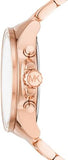 Michael Kors Wren Chronograph Rose Gold Dial Rose Gold Steel Strap Watch for Women - MK7430 Authentic Buy Shop Now