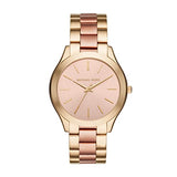Michael Kors Slim Runway Pink Dial Two Tone Steel Strap Watch for Women - MK3493 Authentic Buy Shop Now