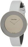 Calvin Klein Chic Silver Dial White Leather Strap Watch for Women - K7N23UP8 Authentic Buy Shop Now