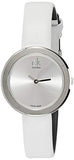 Calvin Klein Firm Silver Dial White Leather Strap Watch for Women - K3N231L6 Authentic Buy Shop Now