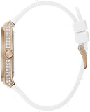 Guess Sport Multifunction Crystals Rose Gold Dial White Rubber Strap Watch For Women - GW0439L3 Authentic Buy Shop Now