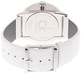 Calvin Klein Accent Silver Dial White Leather Strap Watch for Men - K2Y2X1KW Authentic Buy Shop Now