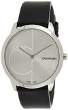 Calvin Klein Minimal Silver Dial Black Leather Strap Watch for Men - K3M221CY Authentic Buy Shop Now