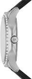 Michael Kors Sage Three-Hand Mother of Pearl White Dial Black Leather Strap Watch for Women - MK4821 Authentic Buy Shop Now