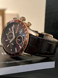 Hugo Boss Rafale Chronograph Brown Dial Brown Leather Strap Watch For Men - 1513392 Authentic Buy Shop Now