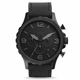 Fossil Nate Chronograph Black Dial Black Leather Strap Watch for Men - JR1354 Authentic Buy Shop Now