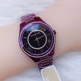 Michael Kors Lauryn Black Dial Purple Steel Strap Watch for Women - MK3724 Authentic Buy Shop Now