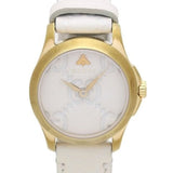 Gucci G Timeless Quartz White Dial White Leather Strap Watch For Women - YA126580A Authentic Buy Shop Now