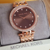 Michael Kors Darci Brown Dial Rose Gold Stainless Steel Strap Watch for Women - MK3217 Authentic Buy Shop Now