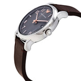 Emporio Armani Luigi Quartz Grey Dial Brown Leather Strap Watch For Men - AR11175 Authentic Buy Shop Now