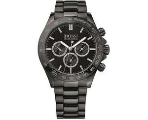 Hugo Boss Ikon Chronograph Black Dial Black Steel Strap Watch for Men - 1512961 Authentic Buy Shop Now