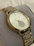 Michael Kors Portia Three-Hand Crystals Gold Dial Gold Steel Strap Watch for Women - MK4602 Authentic Buy Shop Now