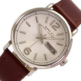 Marc Jacobs Fergus White Dial Brown Leather Strap Watch for Women - MBM8649 Authentic Buy Shop Now