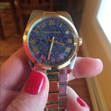 Michael Kors Channing Blue Dial Two Tone Steel Strap Watch For Women - MK5893 Authentic Buy Shop Now