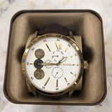 Fossil Flynn Twist Mechanical White Dial Brown Leather Strap Watch for Men - BQ2218 Authentic Buy Shop Now