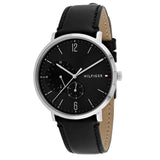 Tommy Hilfiger Brooklyn Black Dial Black Leather Strap Watch for Men - 1791509 Authentic Buy Shop Now