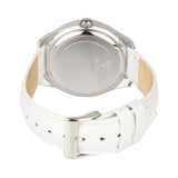 Guess Rosette Analog White Dial White Leather Strap Watch For Women - W75043L1 Authentic Buy Shop Now