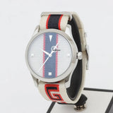 Gucci G Timeless Quartz White Dial Two Tone NATO Strap Watch For Men - YA1264071 Authentic Buy Shop Now