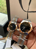 Gucci G Timeless Black Dial Two Tone Steel Strap Watch For Men - YA126410 Authentic Buy Shop Now