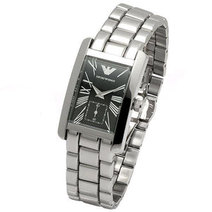 Emporio Armani Classic Black Dial Silver Stainless Steel Watch For Women - AR0157 Authentic Buy Shop Now