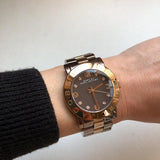 Marc Jacobs Amy Grey Dial Two Tone Steel Strap Watch for Women - MBM3195 Authentic Buy Shop Now