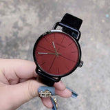 Calvin Klein Even Maroon Dial Black Leather Strap Watch for Men - K7B214CP Authentic Buy Shop Now