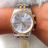 Michael Kors Lexington Silver Dial Two Tone Steel Strap Watch for Women - MK5955 Authentic Buy Shop Now