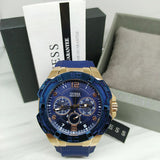Guess Genesis Quartz Blue Dial Blue Silicone Strap Watch For Men - W1254G3 Authentic Buy Shop Now