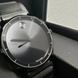 Movado Bold Black Dial Black Mesh Bracelet Watch For Men - 3600261 Authentic Buy Shop Now