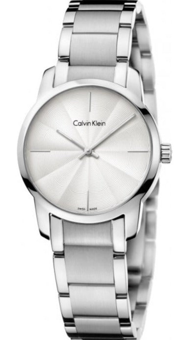 Calvin Klein City White Dial Silver Steel Strap Watch for Women - K2G23146 Authentic Buy Shop Now