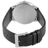 Calvin Klein Minimal Diamonds Black Dial Black Leather Strap Watch for Men - K3M211CS Authentic Buy Shop Now