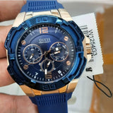 Guess Genesis Quartz Blue Dial Blue Silicone Strap Watch For Men - W1254G3 Authentic Buy Shop Now