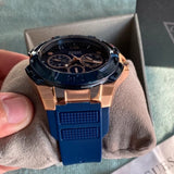 Guess Genesis Quartz Blue Dial Blue Silicone Strap Watch For Men - W1254G3 Authentic Buy Shop Now