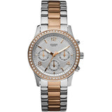 Guess Mini Spectrum Quartz Silver Dial Two Tone Steel Strap Watch For Women - W0122L1 Authentic Buy Shop Now