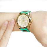 Guess Intrepid 2 Silver Dial Two Tone Rubber Strap Watch For Women - W0325L4 Authentic Buy Shop Now