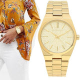 Michael Kors Channing Quartz Gold Dial Gold Steel Strap Watch For Women - MK6623 Authentic Buy Shop Now