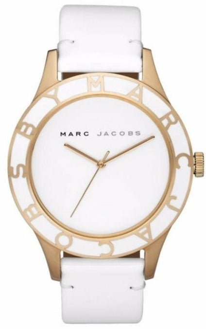 Marc Jacobs Blade White Dial White Leather Strap Watch for Women - MBM1098 Authentic Buy Shop Now