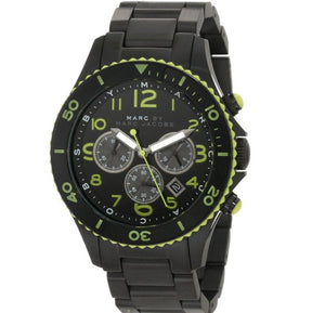Marc Jacobs Rock Chronograph Black Dial Black Steel Strap Watch for Men - MBM5026 Authentic Buy Shop Now