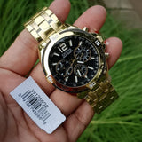 Guess Surge Chronograph Black Dial Gold Steel Strap Watch for Men - W1258G2 Authentic Buy Shop Now