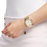 Guess Luna Diamonds White Dial Gold Steel Strap Watch for Women - W0729L2 Authentic Buy Shop Now